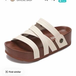 Elegant Cream and Brown Women's Sandals